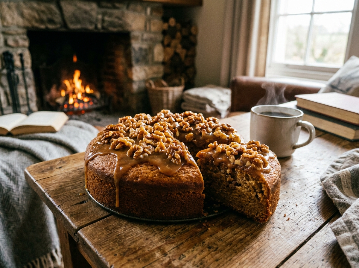 Bolo de Nozes Caramelizado