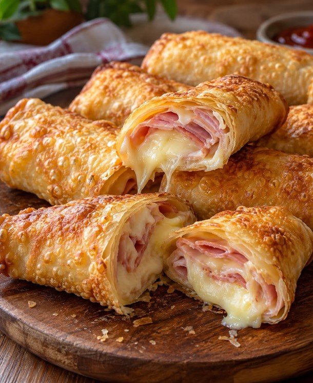 enroladinho de presunto e queijo